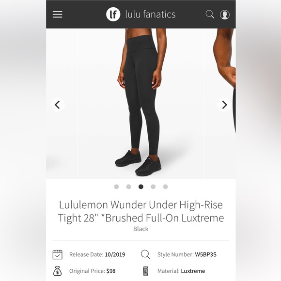 Lululemon Wunder Under Leggings 28" *Brushed Full-On Luxtreme - Picture 4 of 7